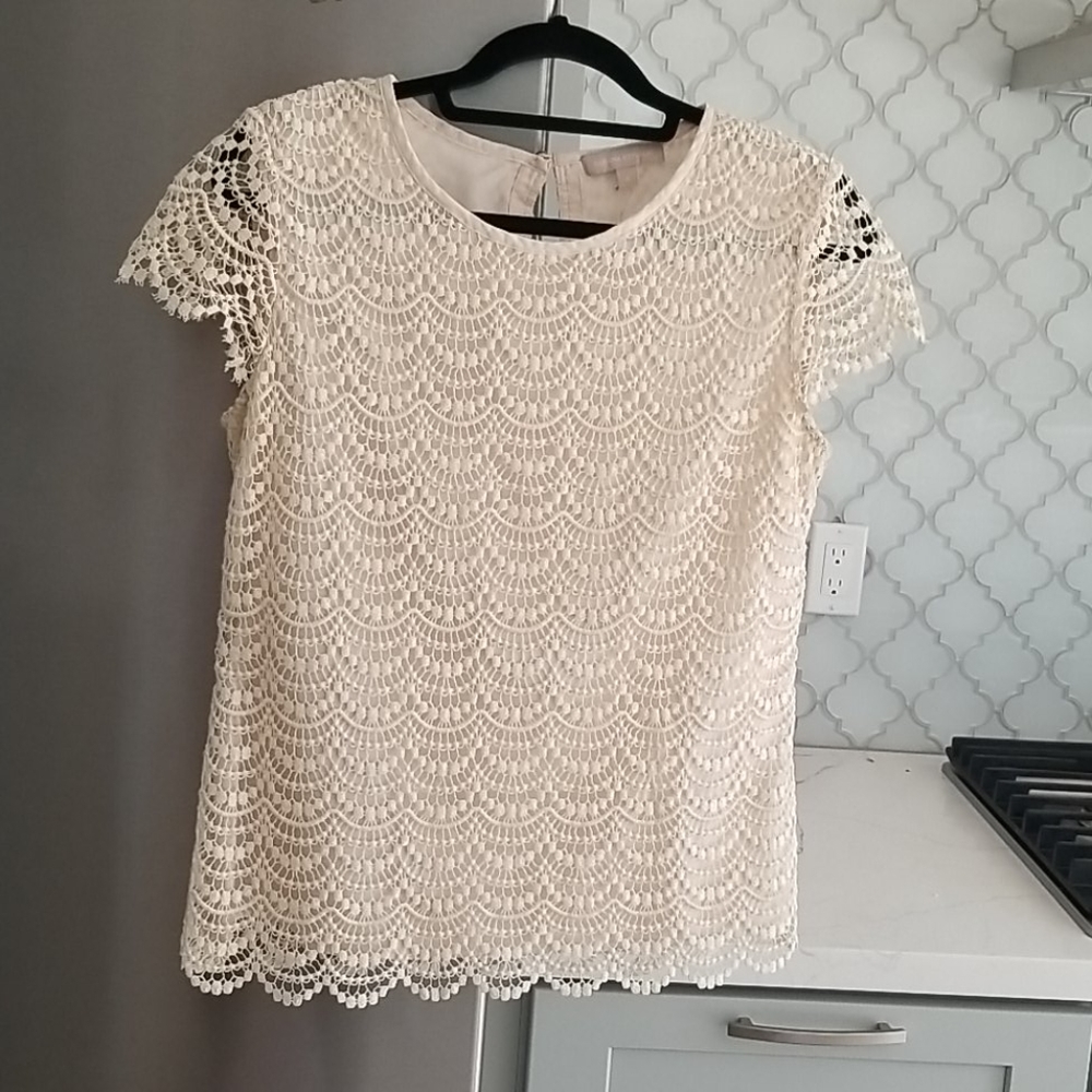 Banana Republic Keyhole Lace Top